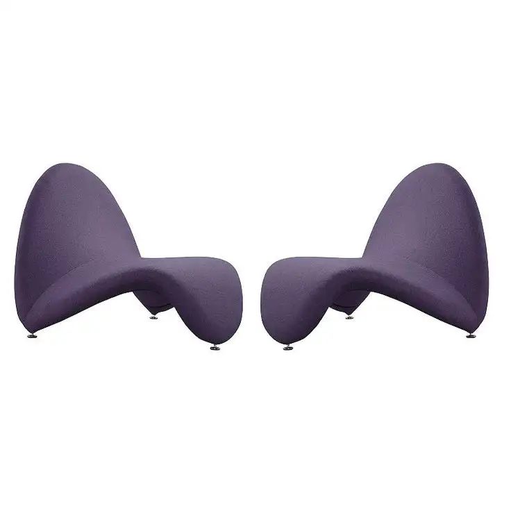 Manhattan comfort MoMa Accent Chair 2-Piece Set, Purple