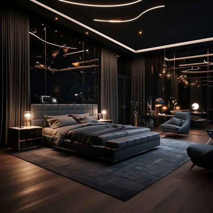 contemporary luxury dark bedroom ideas