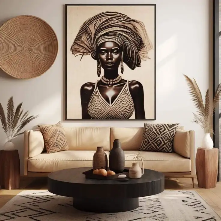 contemporary african art living room
