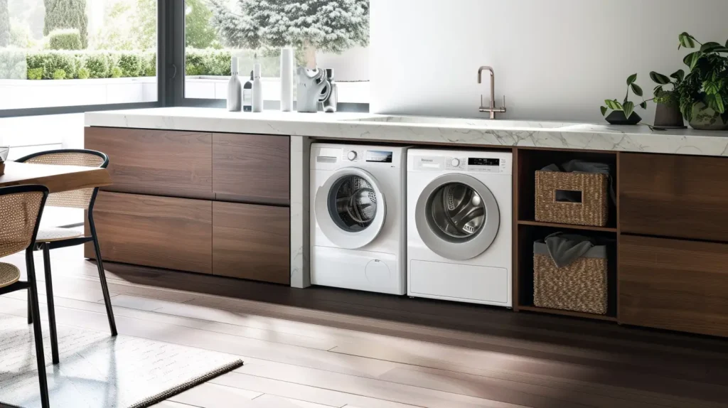 Modern Laundry Room Floating Countertops