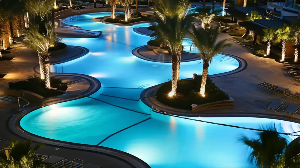 contemporary resort pool lights