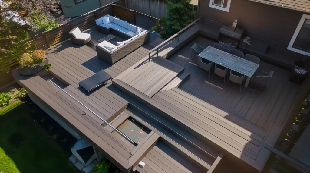 Modern Backyard Floating Deck