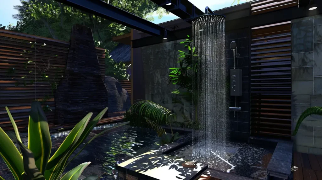 Modern Backyard Outdoor Shower