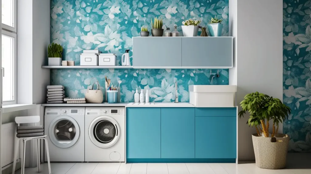 Modern Laundry Room Bold Wallpaper