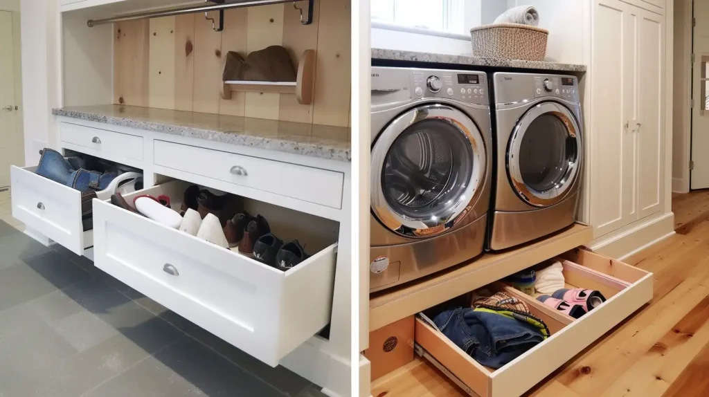 Modern Laundry Room Hidden Storage