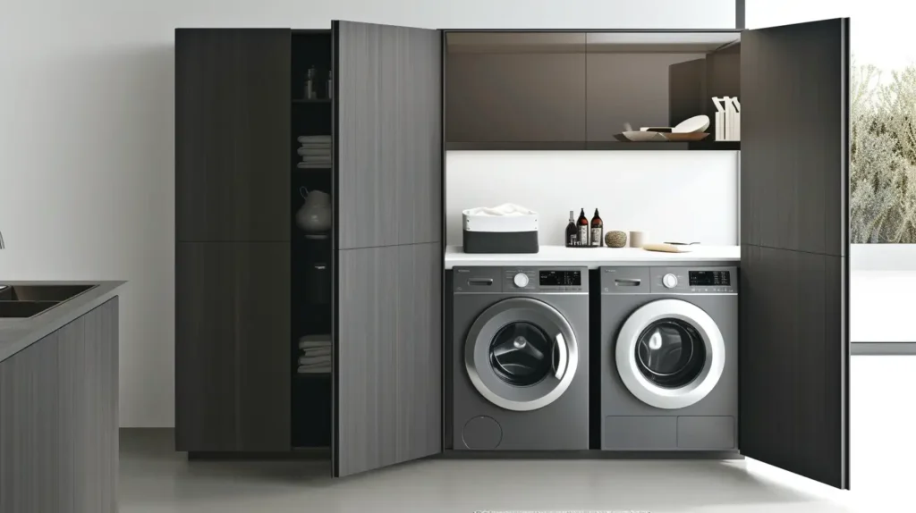 Modern Laundry Room Integrated Appliances