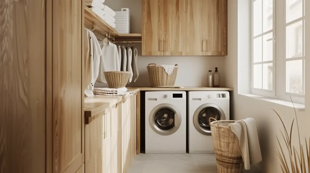 Modern Laundry Room Natural Elements