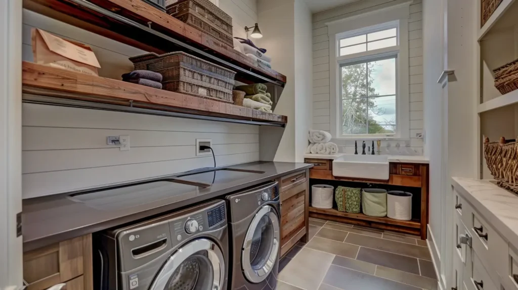 Modern Laundry Room Smart Technology