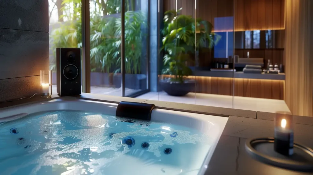 Modern Master Bathroom Ideas Integrated Audio System