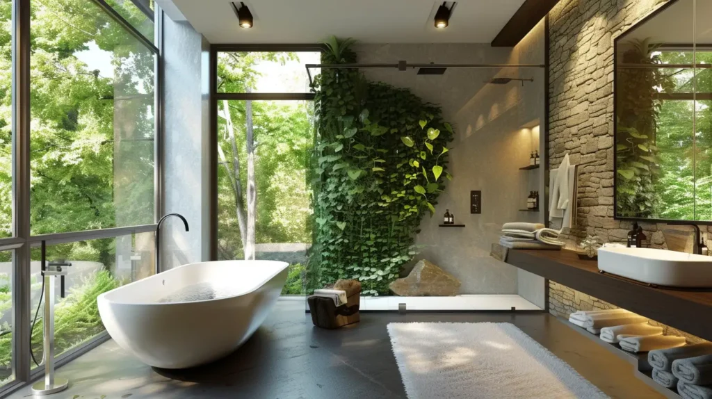Modern Master Bathroom Ideas Nature-inspired Oasis