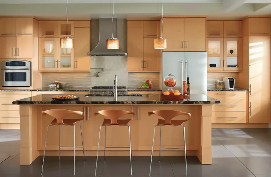 contemporary maple kitchen cabinet