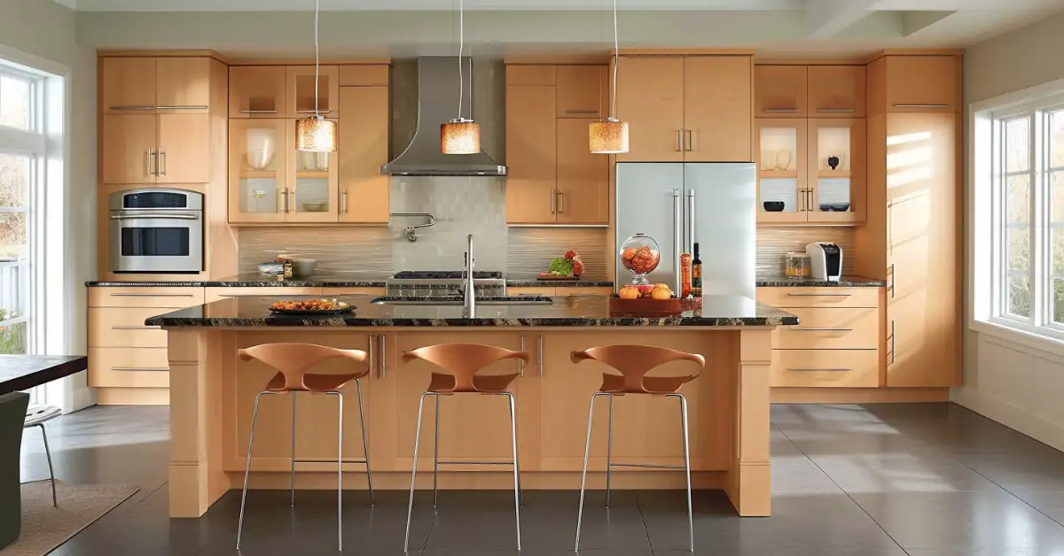 contemporary maple kitchen cabinet