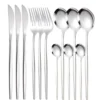 12pc Thin stainless steel cutlery set Portugal steak knife and fork dessert spoon coffee spoon 2