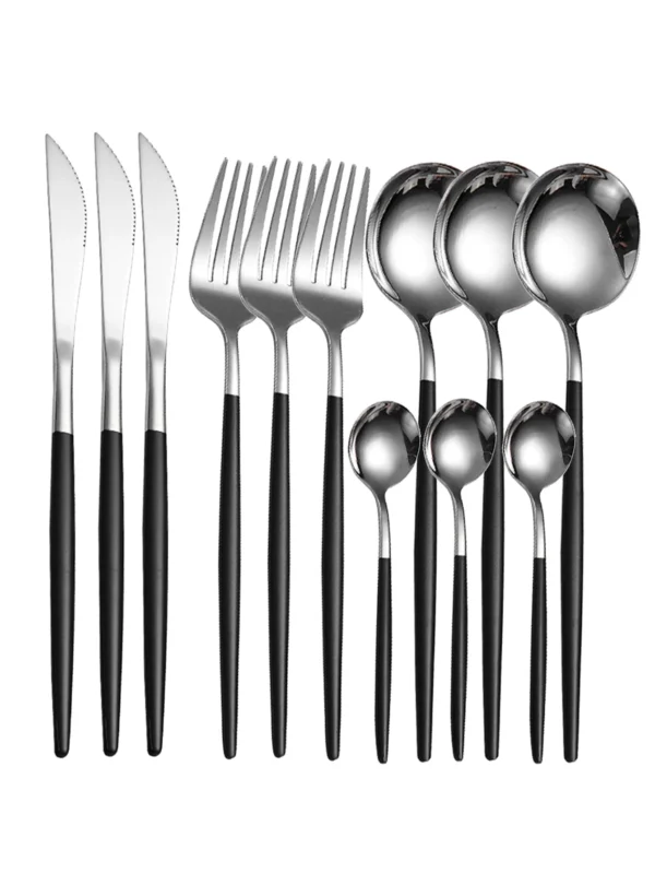12pc Thin stainless steel cutlery set Portugal steak knife and fork dessert spoon coffee spoon 4