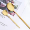 16Pcs Gold Matte Cutlery Set Knife Fork Spoons Dinnerware Set Stainless Steel Tableware Western Flatware Kitchen 1