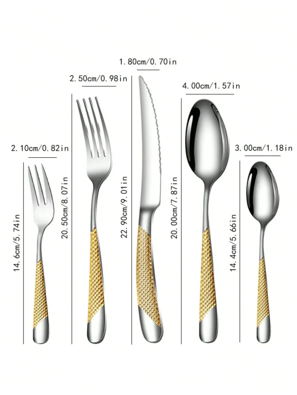 6pc 30pc Stainless steel star drill dinnerware set knife fork and spoon set for the kitchen 2