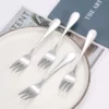 6pcs Stainless steel cutlery fruit forks dessert forks are small and delicate for entertaining guests 2