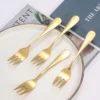 6pcs Stainless steel cutlery fruit forks dessert forks are small and delicate for entertaining guests 5