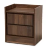 Baxton Studio Hale Modern and Contemporary Walnut Brown Finished Wood 2 Drawer Nightstand Simple Yet Functional 1