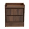 Baxton Studio Hale Modern and Contemporary Walnut Brown Finished Wood 2 Drawer Nightstand Simple Yet Functional 3