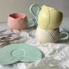 Creative Flower Set Mugs Vintage Tulip Mugs and Saucers Flower Shaped Ceramic Coffee Mugs and Saucers 2