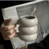 Cute Thicken Ceramic Water Cups Coffee Milk Mug With Handle 420Ml Big Captial Ceramic Juice Cup 1