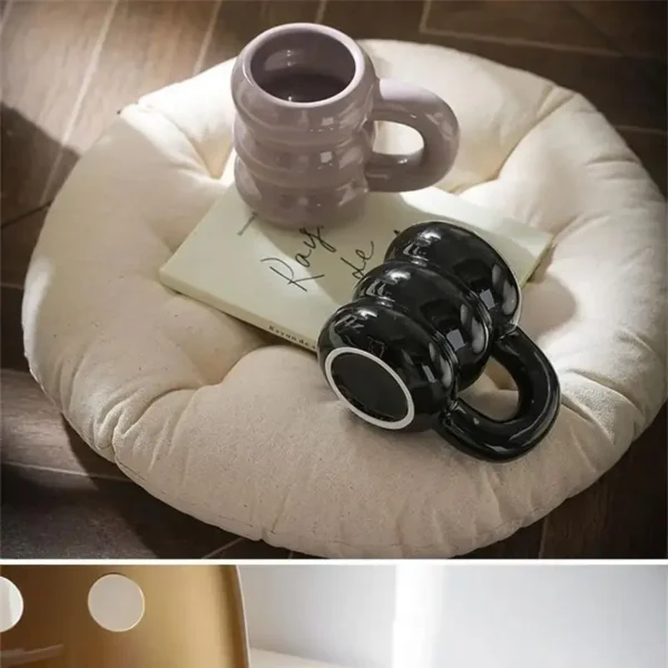 Cute Thicken Ceramic Water Cups Coffee Milk Mug With Handle 420Ml Big Captial Ceramic Juice Cup 2