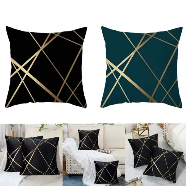 Fashion Design Velvet Cushion Cover 45x45cm Home Decor Golden Line Sofa Pillow Cover Home Pillowcase 1
