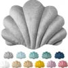 Inyahome 3D Throw Decor Pillows Shell Shaped Accent Throw Pillow Soft Velvet Insert Included Cushion for