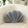Inyahome 3D Throw Decor Pillows Shell Shaped Accent Throw Pillow Soft Velvet Insert Included Cushion for 5