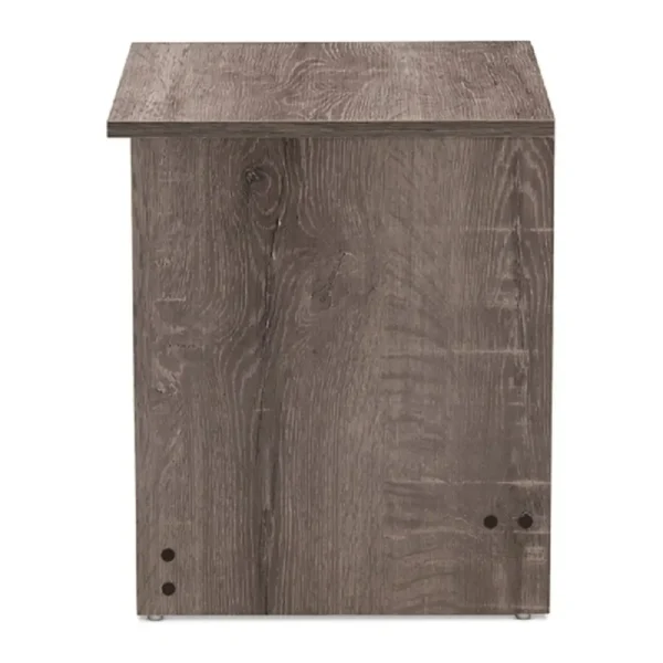 Modern and Contemporary Oak Brown Finished 2 Drawer Nightstand Bedroom Bedside Table End Side Or 3
