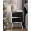 Nightstand Small Bedside Table with Two Drawers Bedside Furniture Mid Century Modern End Table with for 4