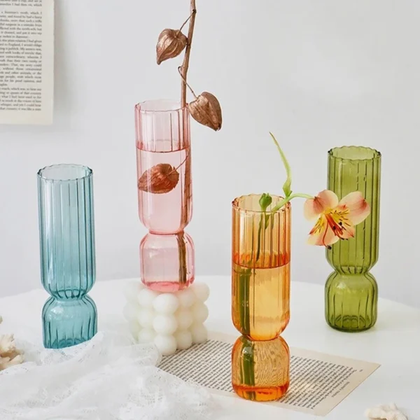 Nordic Glass Vase Small Glass Vases Flower Arrangement Home Decoration Accessories Modern Living Room Glass Ornament 1