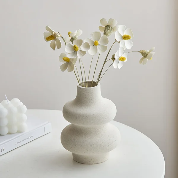 Nordic Style Ceramic Vase Decoration White Vase Modern Home Decoration Flower Pot Vase Decoration Home Living 2