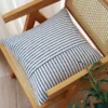 Patchwork Farmhouse Pillow Covers 18x18 Inch Striped Linen Decorative Modern Accent Pillow Cases for Sofa Couch 1