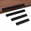RUNBAZEF Modern Minimalist Matte Black Aluminum Alloy Wardrobe Door Knob Handle Cabinet Drawer Handle Long Handles 3