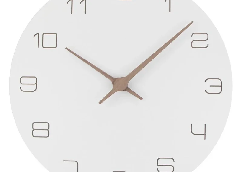 white contemporary wall clock