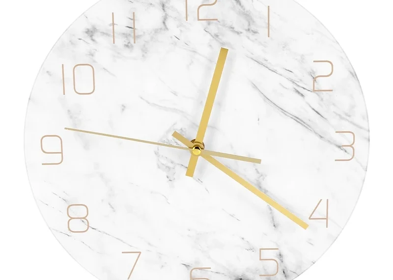contemporary marble wall clock