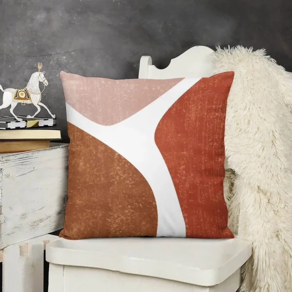 Terracotta Art Print 2 Terracotta Abstract Modern Minimal Contemporary Abstract Brown Beige Throw Pillow Sofa Cushions 1