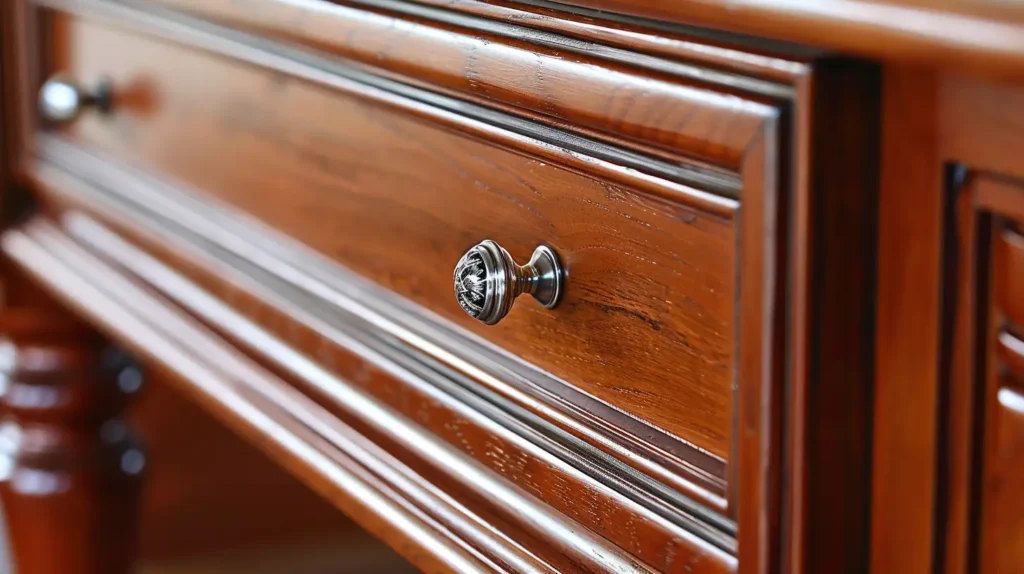 Cherry Wood Furniture Metal Accents