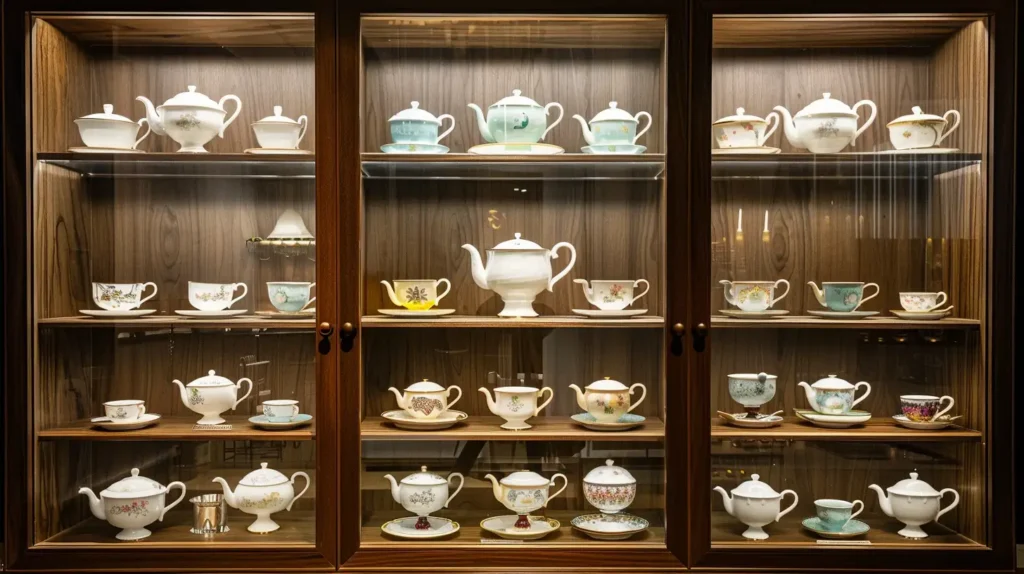 How to Display Tea Cups in a Modern Way Glass-front cabinet
