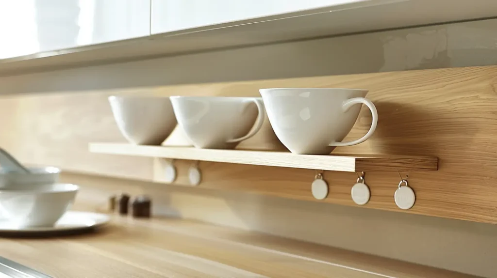 How to Display Tea Cups in a Modern Way Minimalist hooks