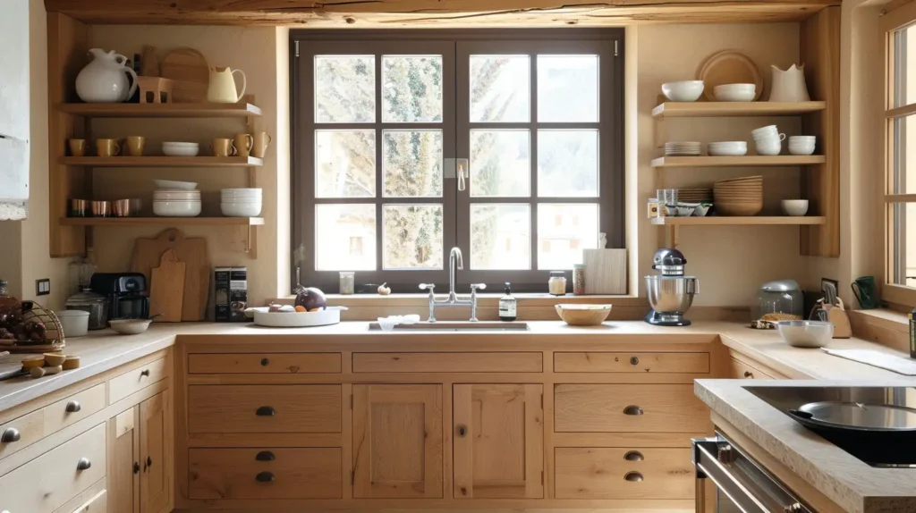 Oak Kitchen Cabinets Open Shelving
