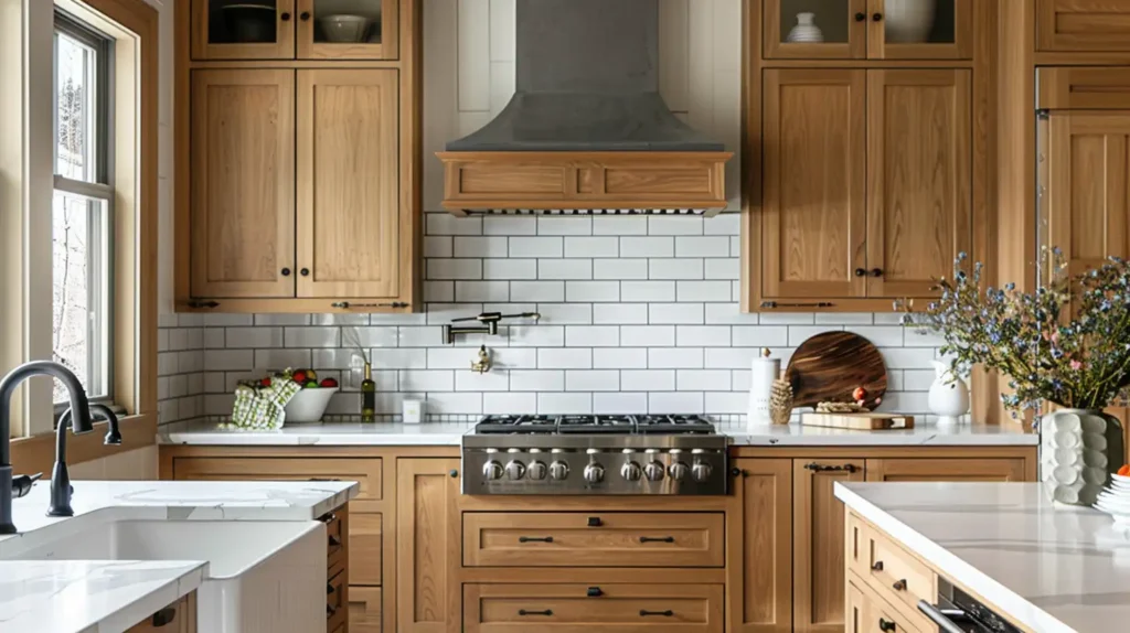 Oak Kitchen Cabinets Backsplash Update