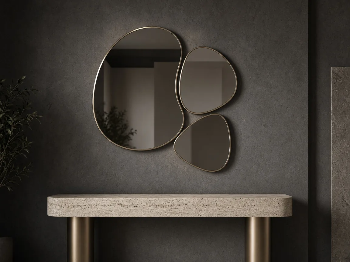 Contemporary Metal Wall Art: Forms, Materials, and Placement 3 Contemporary metal wall art, overlapping metal-framed mirrors