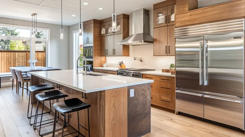Oak Kitchen Cabinets Appliance Upgrade