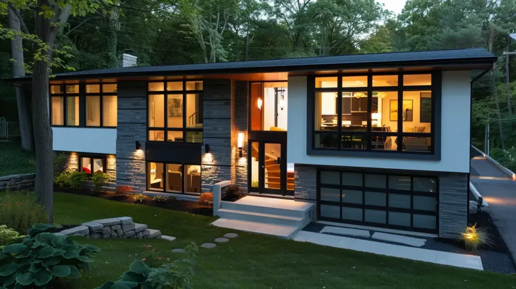 10 Ideas How to Modernize a Split-Level Home Exterior 2025 4 Split-Level Home Exterior Windows and Doors