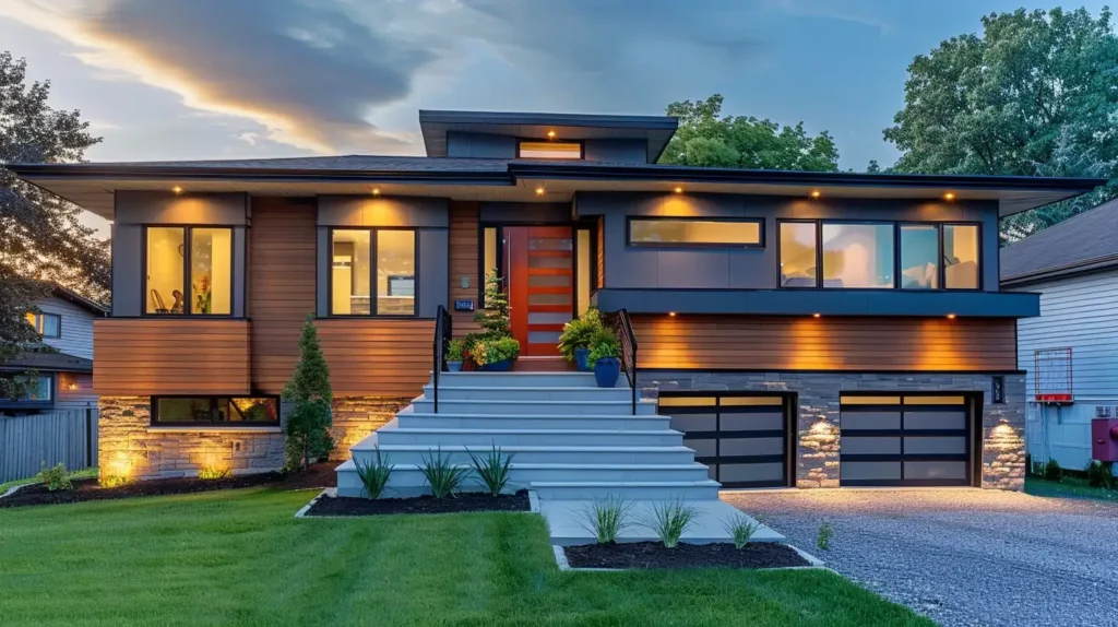 10 Ideas How to Modernize a Split-Level Home Exterior 2025 5 Split-Level Home Exterior Focal Point