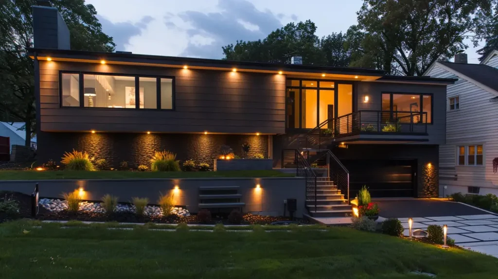 10 Ideas How to Modernize a Split-Level Home Exterior 2025 7 Split-Level Home Exterior Outdoor Lighting