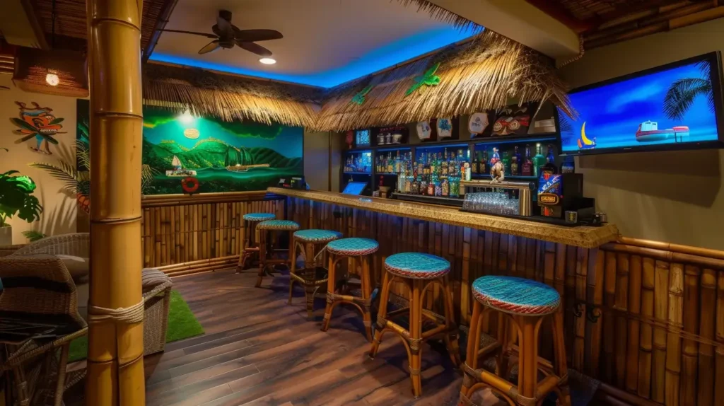 15 Modern Basement Bar Ideas | That Will Surprise You 2025 7 Modern Basement Bar Ideas Tiki Oasis